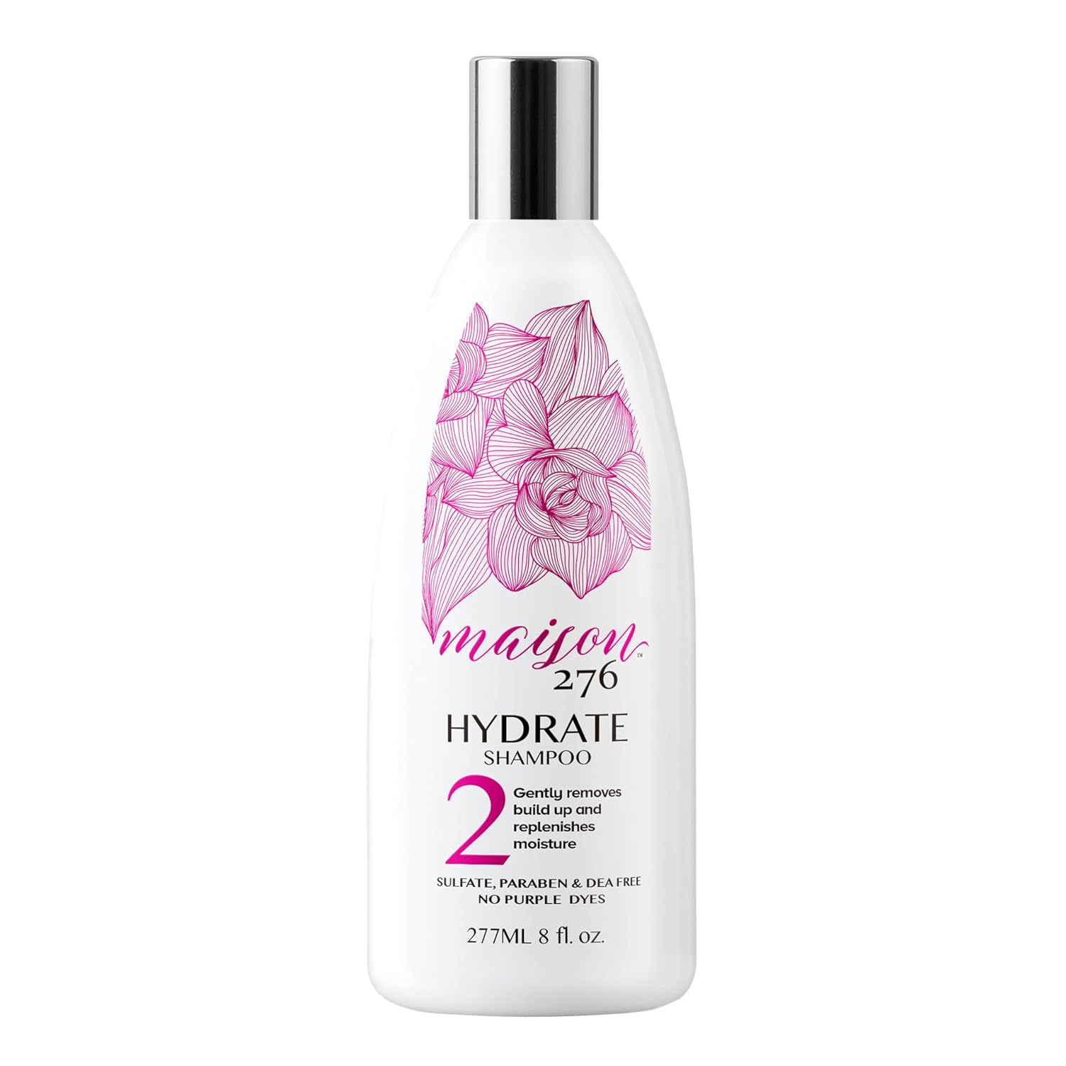 Maison 276 HYDRATE Shampoo for Silver, Gray & Blonde Hair, Tone-Correcting, Neutralizes Brassiness & Replenishes Hair Moisture, Sulfate-Free, 8 oz Bottle