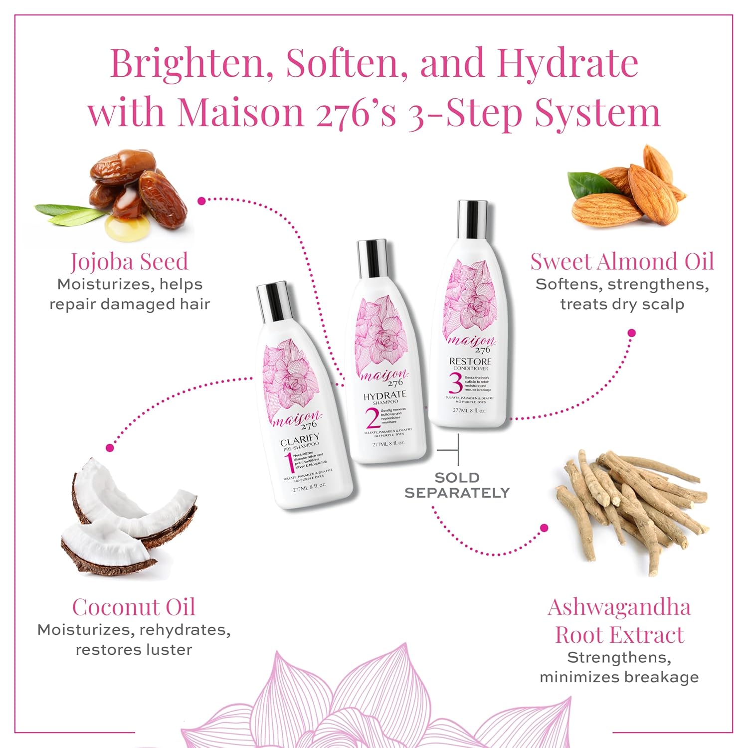 Maison 276 CLARIFY Pre-Shampoo for Silver, Gray & Blonde Hair, Tone-Correcting Pre-Shampoo, NOT a Purple Shampoo, Neutralizes Brassiness, Hair Pre-Conditioner, Sulfate-Free, 1, 8oz Bottle